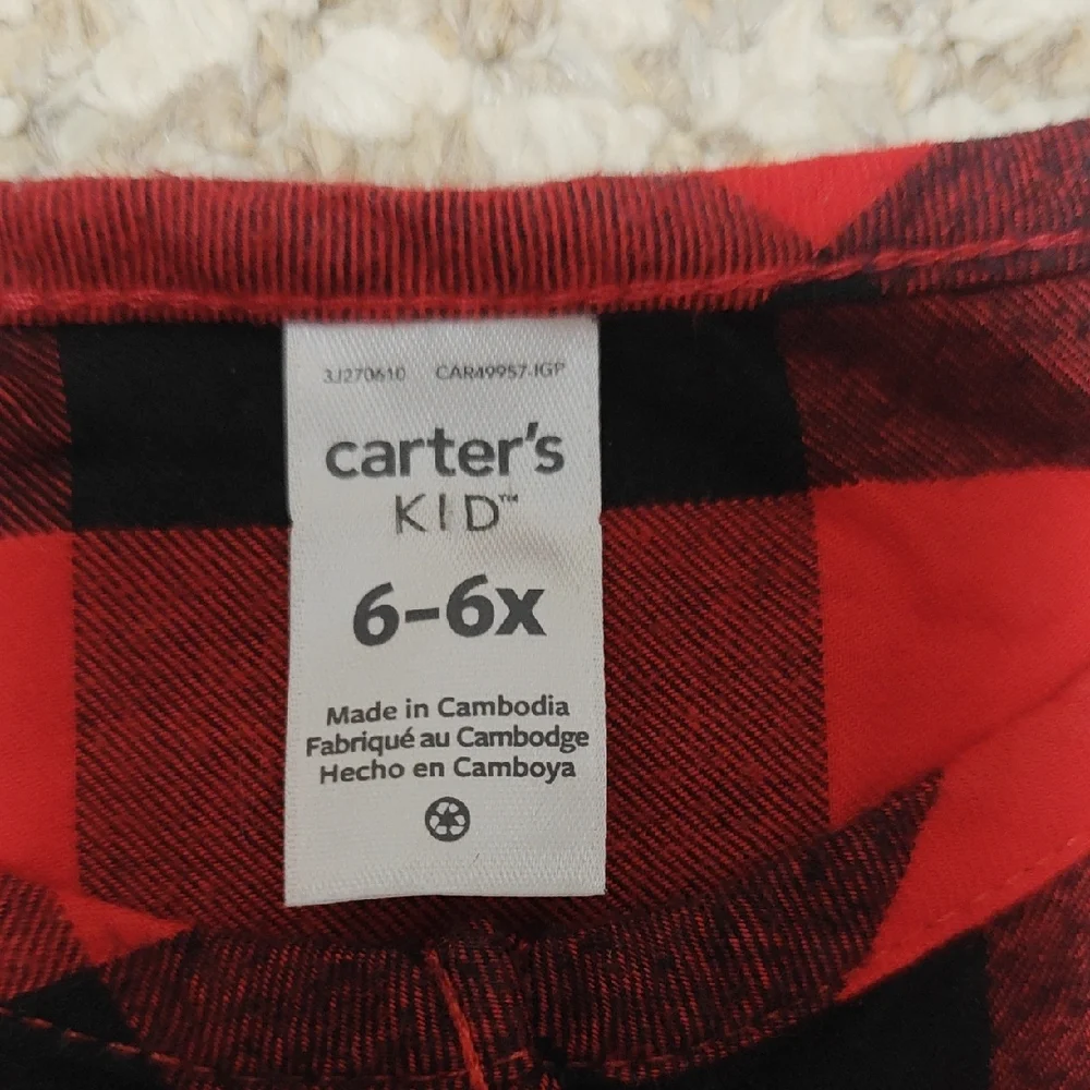 Carter's Red and Black Plaid Button Down Shirt - Picture 2 of 4